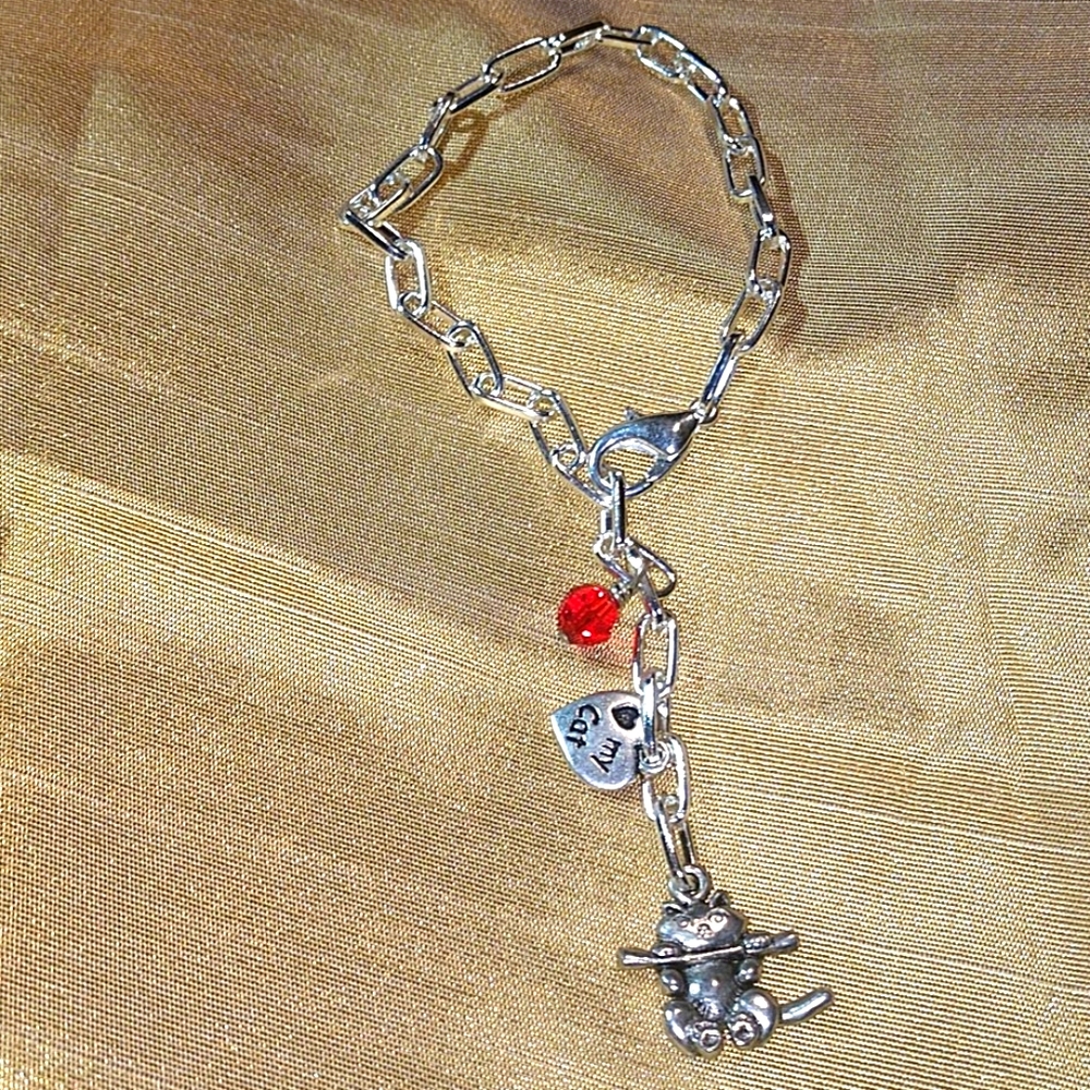Cute Adjustable Handcrafted Cat Bracelet